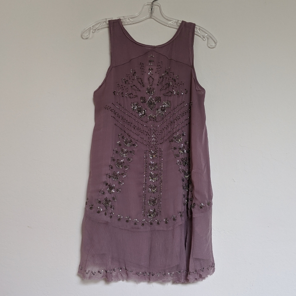 Free people sheer beaded tunic dress